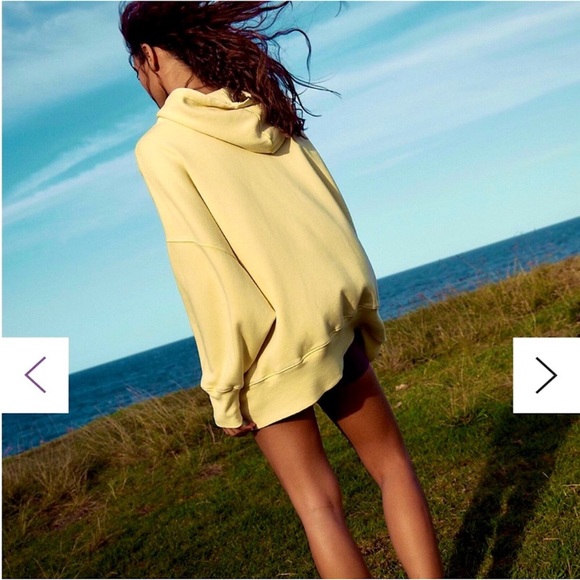NWT Free People Margarita Hoodie Chartreuse Oversized Pullover – Women’s M - Picture 2 of 13